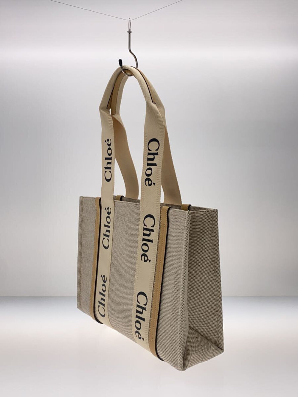 Chloe Bag Canvas Tote Woody Beige Woody Tan